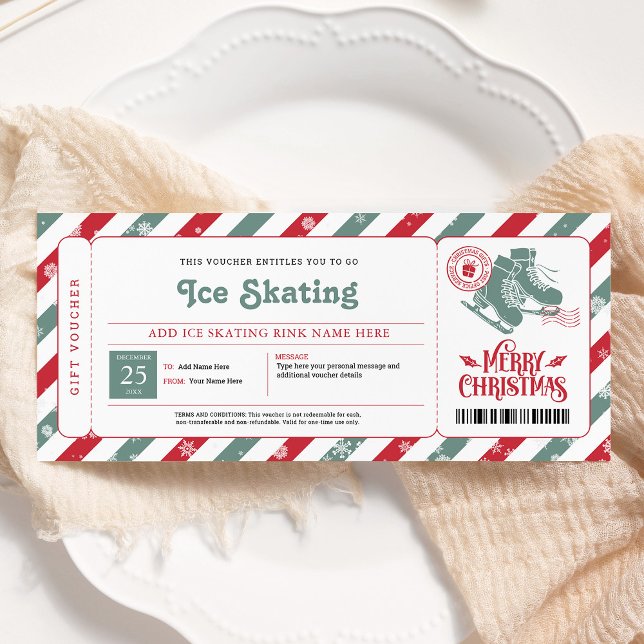 Ice Skating Christmas Gift Voucher Invitation (Creator Uploaded)