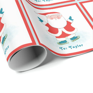 Ice Skating Christmas Gift Wrapping Paper