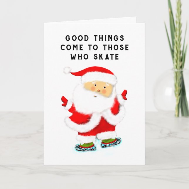 Ice Skating Christmas Holiday Card (Front)