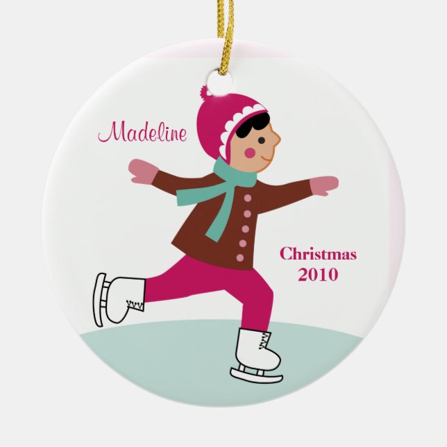 Ice Skating Christmas Ornament (Front)