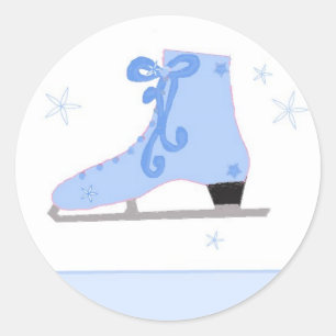 Ice Skating Classic Round Sticker