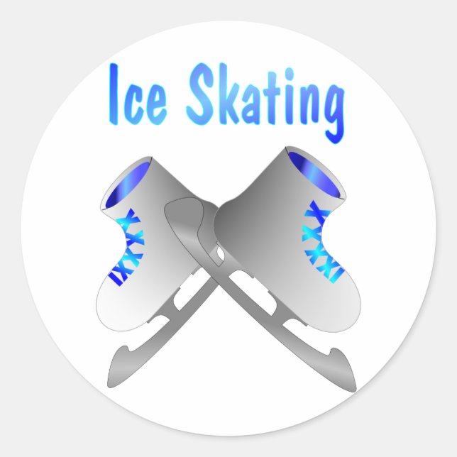 Ice Skating Classic Round Sticker (Front)