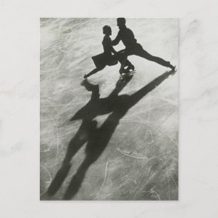 Ice Skating Couple Postcard