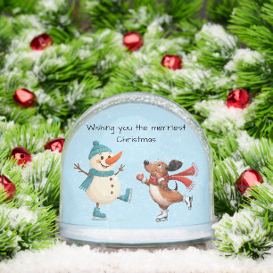 Ice Skating Dachshund  Snowglobe