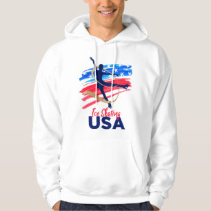 Ice Skating Dance Support the Team T USA Flag Hoodie