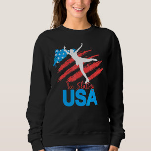 Ice Skating Dance Support The Team  Usa Flag Sweatshirt