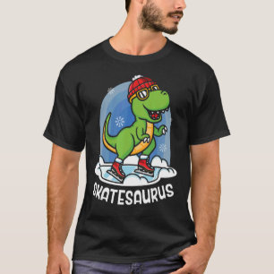Ice Skating Dinosaur Roller Skater Funny Fossil T- T-Shirt