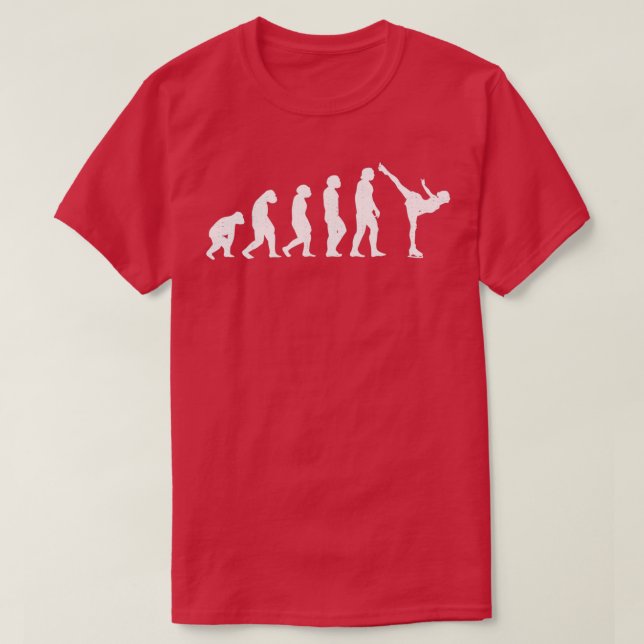 Ice skating evolution skate development winter T-Shirt (Design Front)