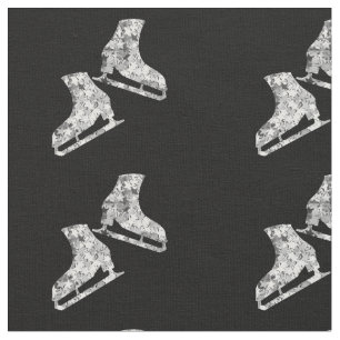 Ice skating fabric - Silver star figure skates