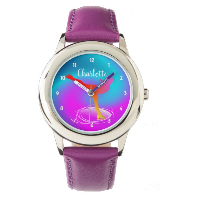 Ice Skating Figure Skater Modern Personalised Watch (Front)