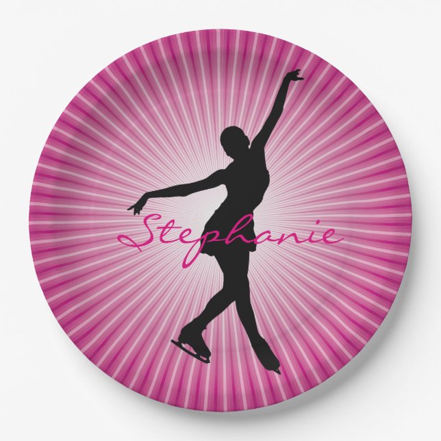 Ice Skating/Figure Skating Paper Party Plate (Front)