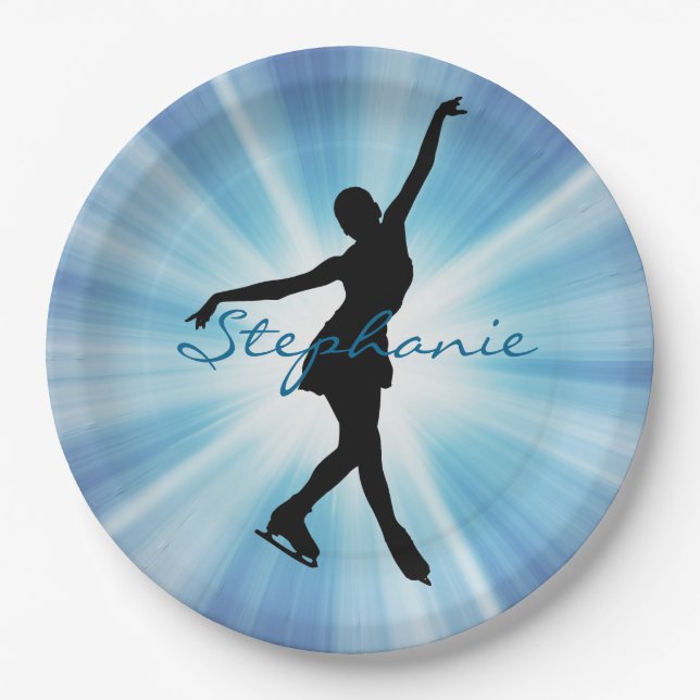 Ice Skating/Figure Skating Paper Party Plate (Front)