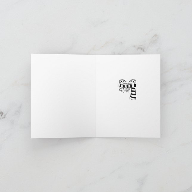 Ice Skating Frog Christmas Card (Inside)