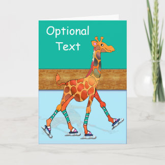 Ice Skating Giraffe & Rink - Customisable Invitation