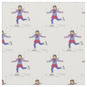 Ice Skating Girl Figure Skater Fabric