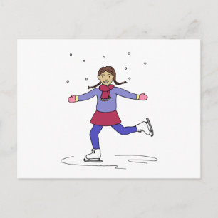 Ice Skating Girl Figure Skater Postcard