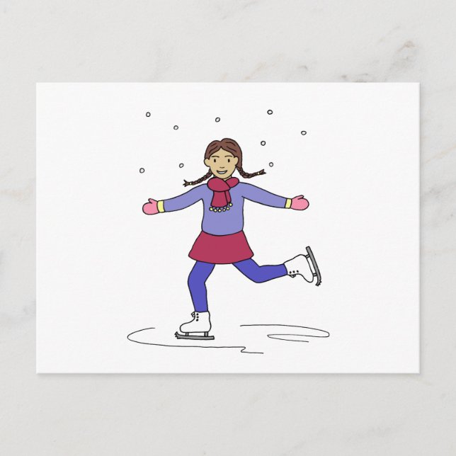 Ice Skating Girl Figure Skater Postcard (Front)