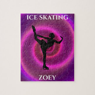 Ice skating girl puzzle with child's name.