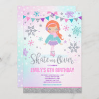 Ice skating Invitation Ice Skating Party Silver