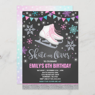 Ice skating Invitation Ice Skating Party Silver