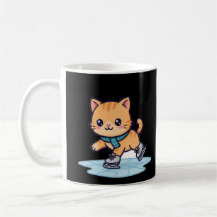 Ice Skating Kitten Christmas Coffee Mug