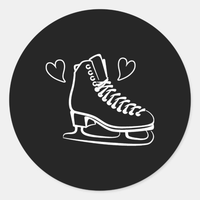 Ice Skating Love Figure Skating Ice Skates Classic Round Sticker (Front)