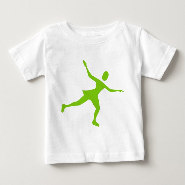 Ice Skating - Martian Green Baby T-Shirt (Front)