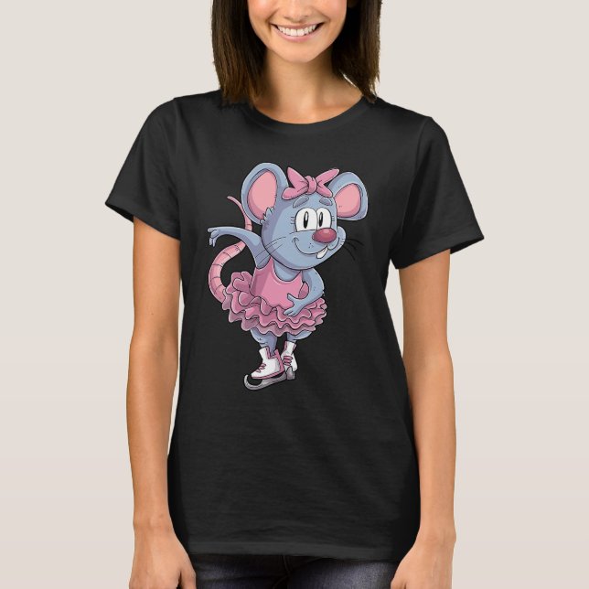 Ice Skating Mouse Figure Skating Mouse T-Shirt (Front)