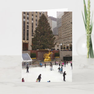 Ice Skating NYC New York Christmas Holiday Photo Card