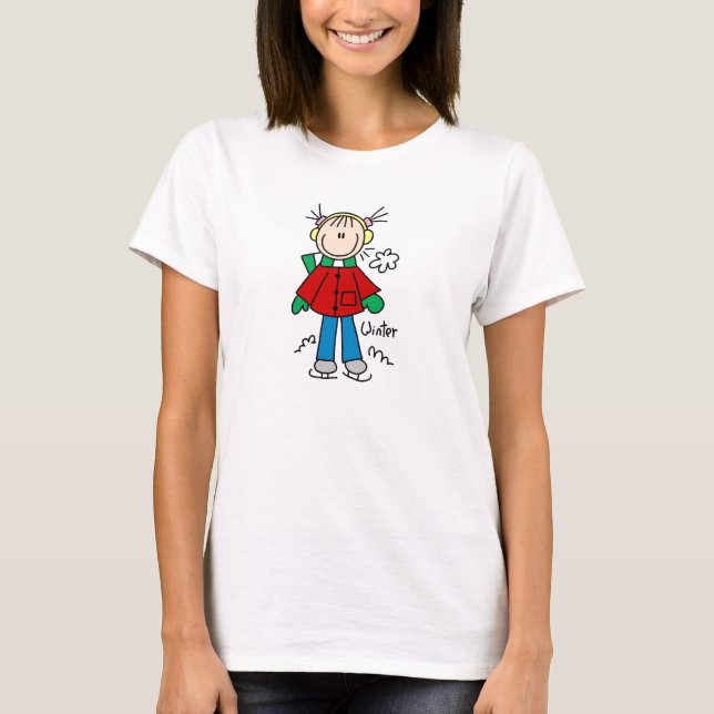 Ice Skating On A Cold Winter Day Shirt (Front)
