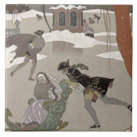 Ice Skating on the Frozen Lake, illustration for