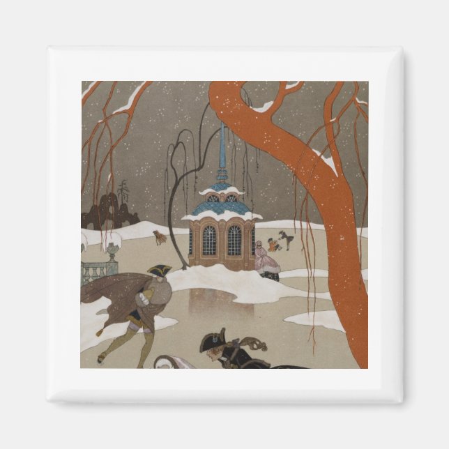 Ice Skating on the Frozen Lake Magnet (Front)