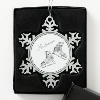 Ice skating ornament - Silver skates