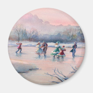 ICE SKATING PARTY by SHARON SHARPE Card Magnet