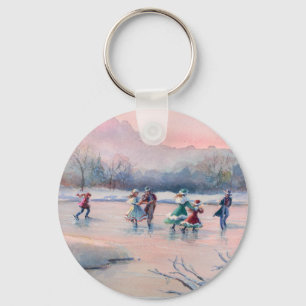 ICE SKATING PARTY by SHARON SHARPE Key Ring