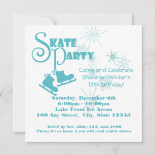 Ice Skating Party Invitation