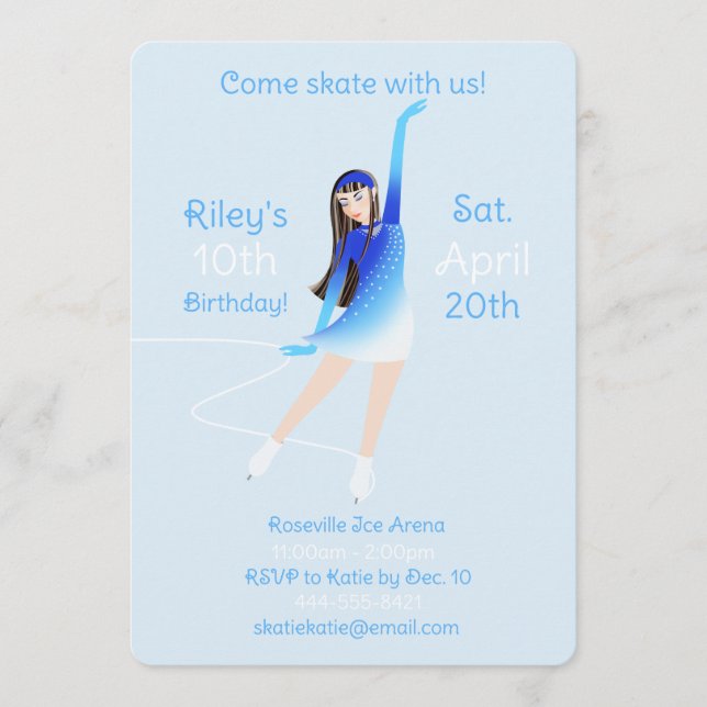 Ice Skating Party Invitation (Front)