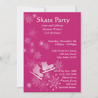 Ice Skating Party Invitation