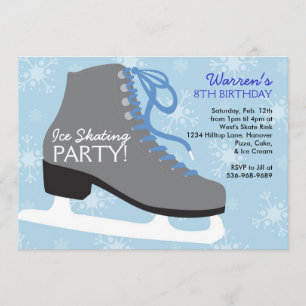 Ice Skating Party Invitations for boys