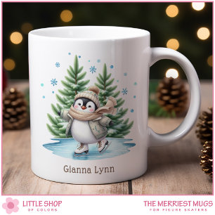 Ice Skating Penguin Personalized Coffee Mug