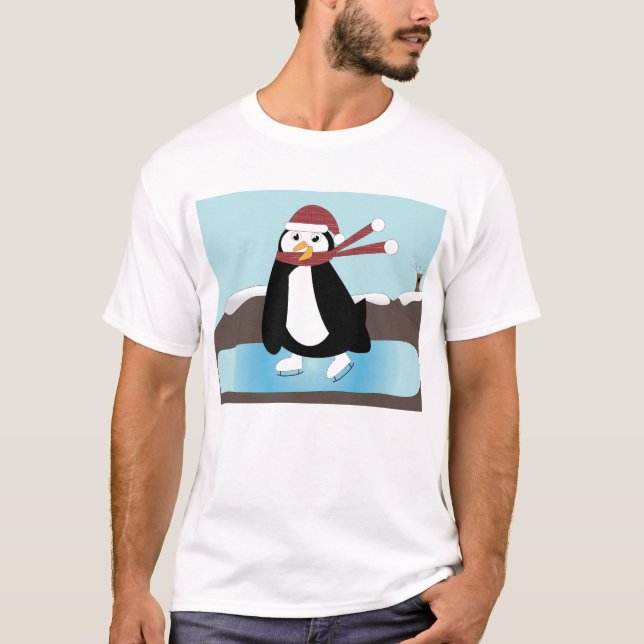 Ice Skating Penguin T-shirt (Front)