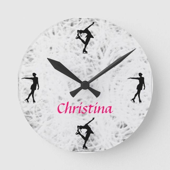 Ice Skating Personalised Clock (Front)