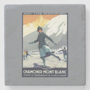 Ice Skating - PLM Olympic Promo Poster Stone Coaster