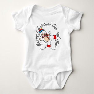 Ice Skating Polar Bear Christmas Baby Bodysuit