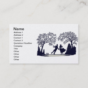 Ice Skating Pond - Silhouette Business Card