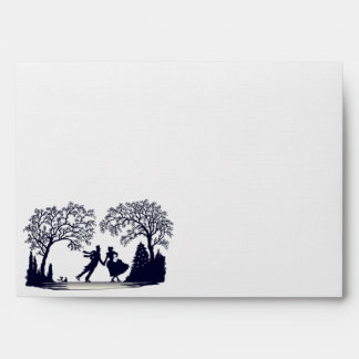 Ice Skating Pond - Silhouette Envelope