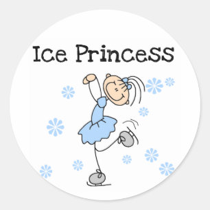 Ice Skating Princess Tshirts and Gifts Classic Round Sticker