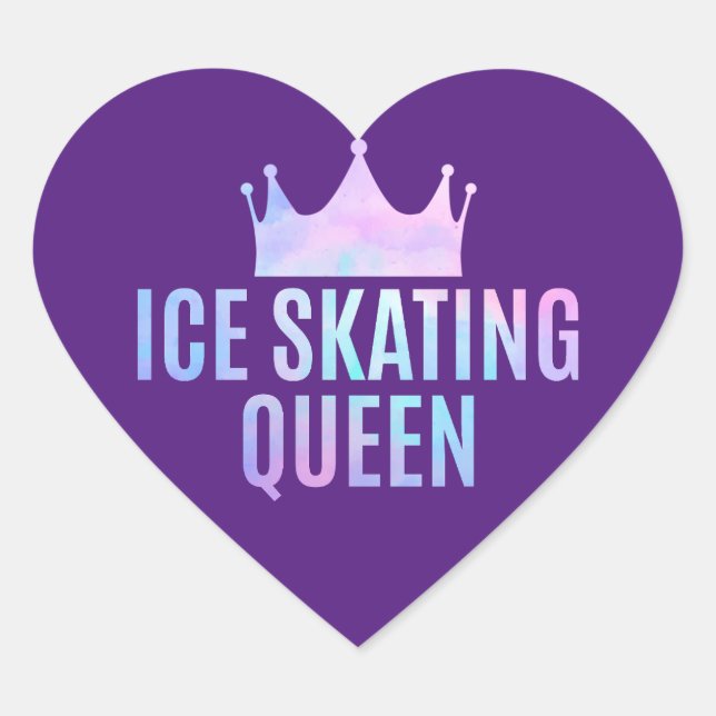 Ice Skating Queen - Ice Skating Lovers  Heart Sticker (Front)