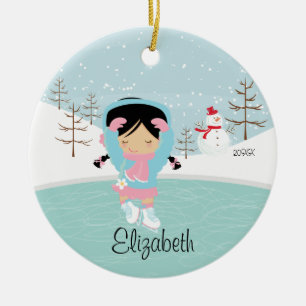 Ice Skating Skater Girl Dated Christmas Ornament