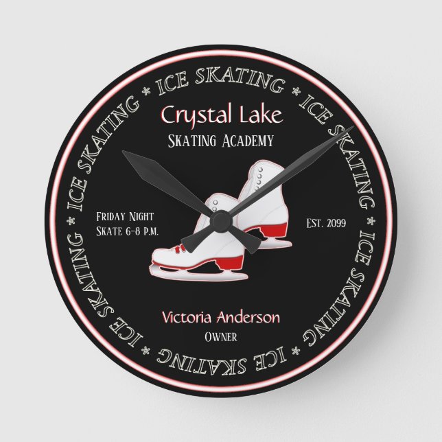 Ice Skating Skates Wall Clock (Front)